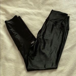 Alo capri leggings shiny black xs